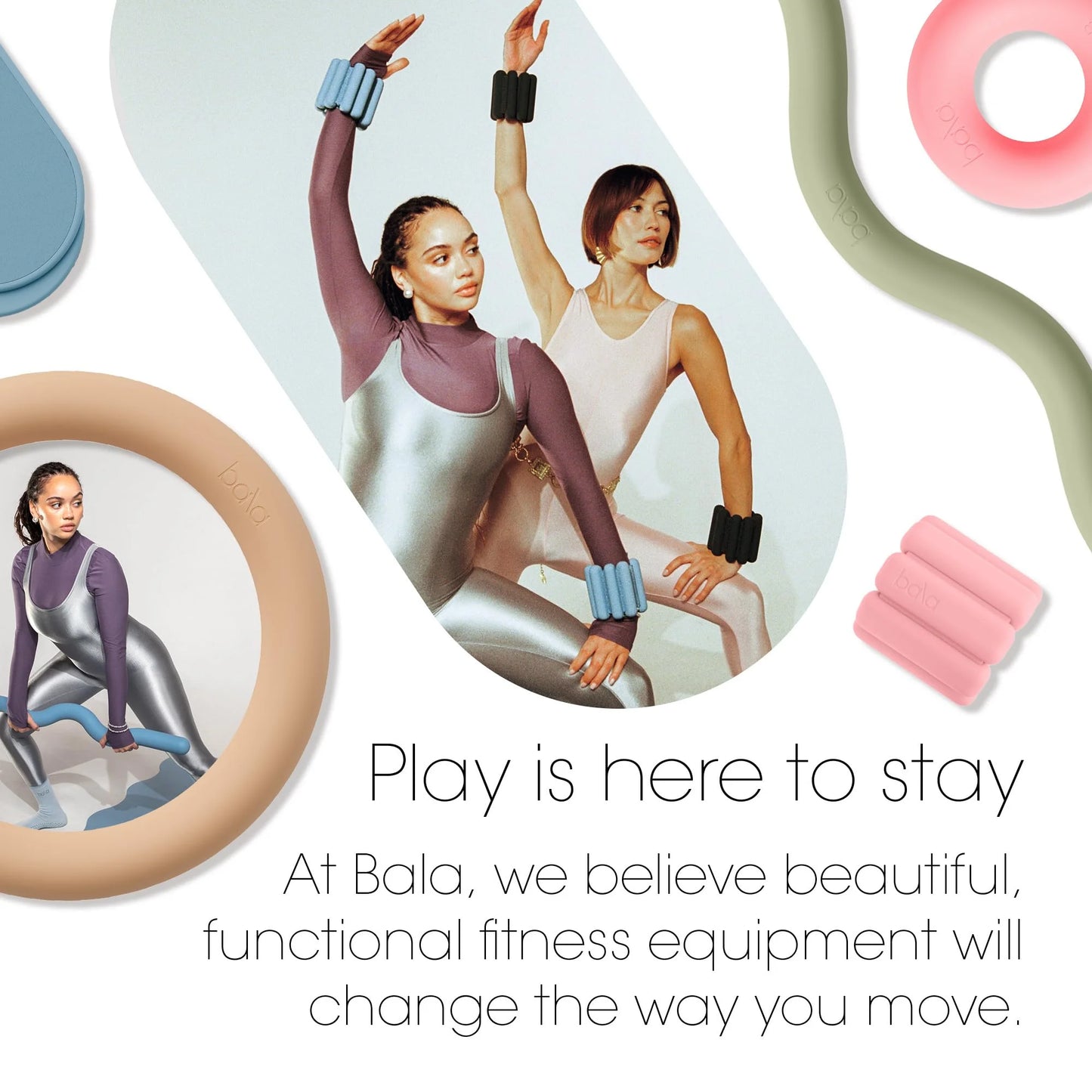 Bangles Wrist & Ankle Weights for Women & Men (Blush) - 2 Pound Silicone Bracelet Set