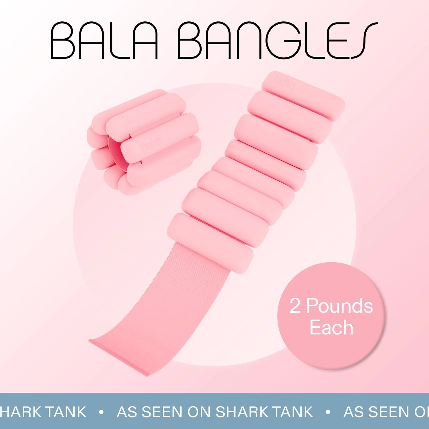Bangles Wrist & Ankle Weights for Women & Men (Blush) - 2 Pound Silicone Bracelet Set