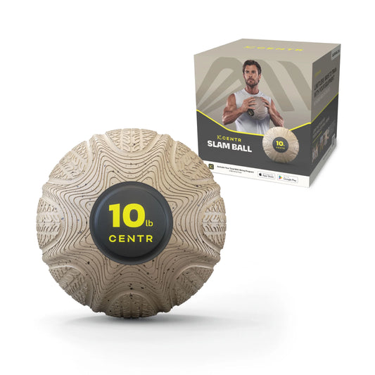 by Chris Hemsworth Slam Ball, Weighted Exercise Ball, 10 Lb, Sand Brown + 3-Month Membership