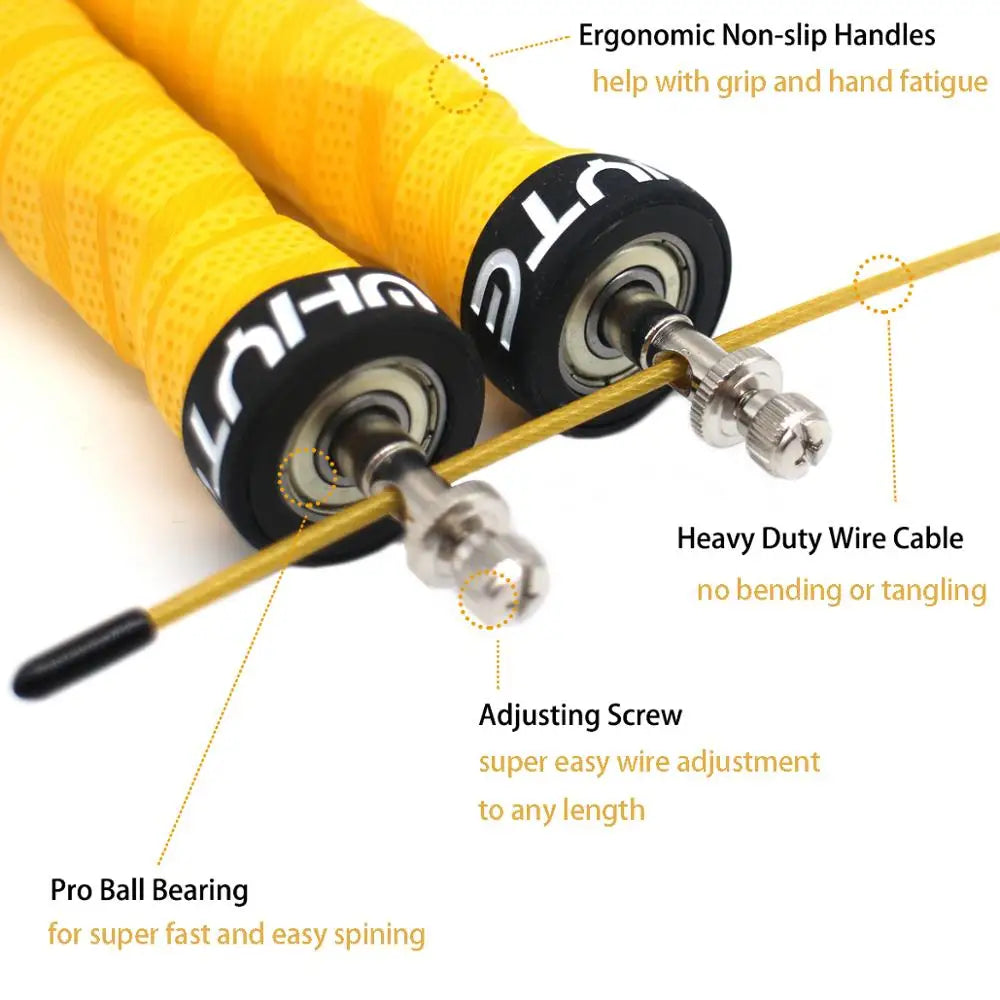 Pro Crossfit Jump Rope - Ball Bearings, Weighted for Sports Training-2