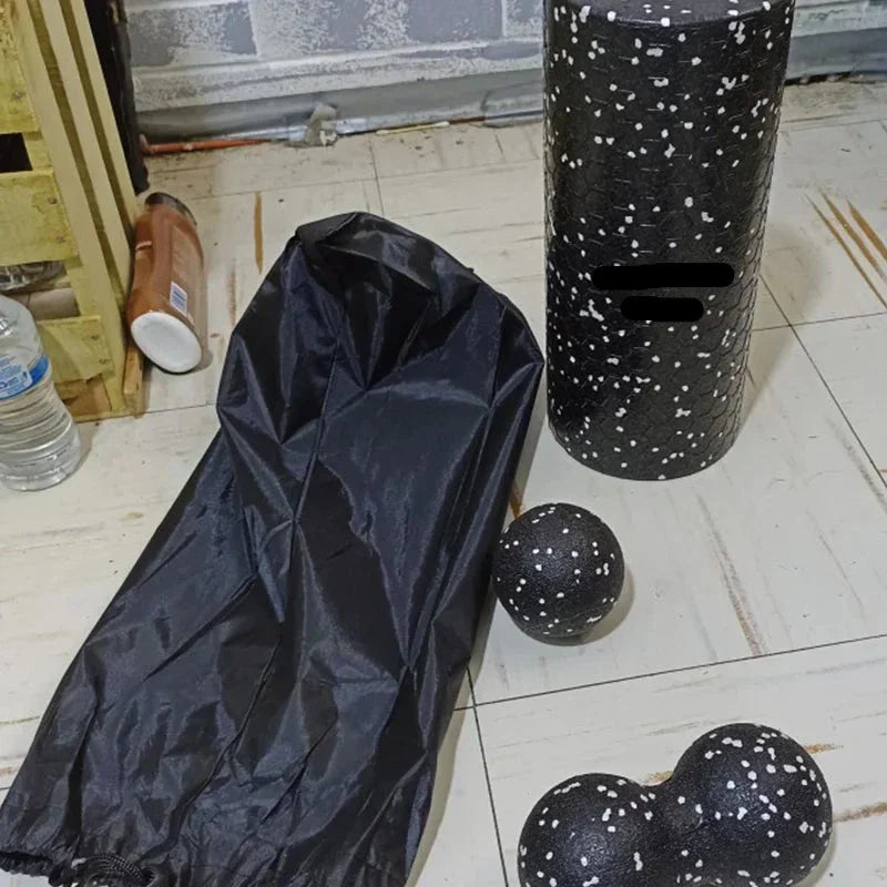 Hollow Yoga Roller Massage Peanut Ball Set (Black)-1
