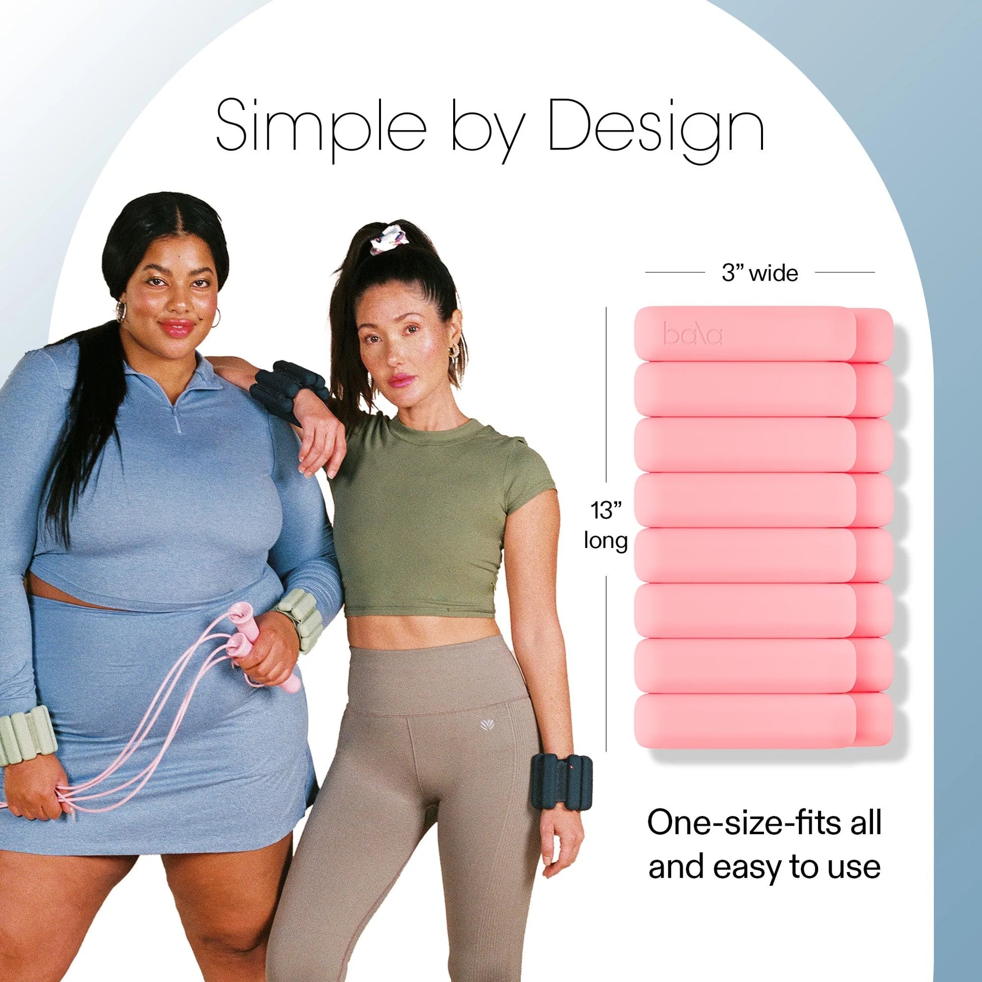 Bangles Wrist & Ankle Weights for Women & Men (Blush) - 2 Pound Silicone Bracelet Set
