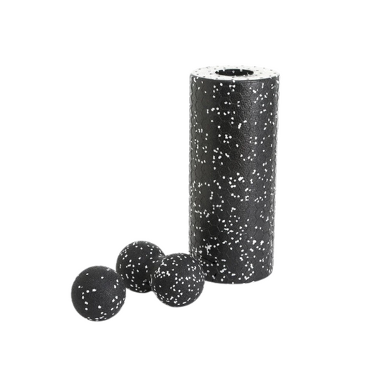 Hollow Yoga Roller Massage Peanut Ball Set (Black)-0